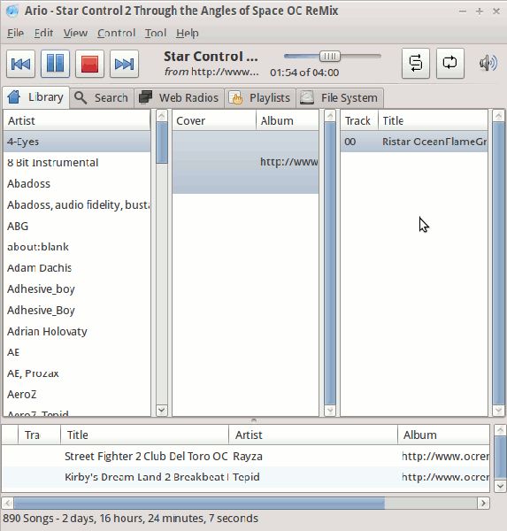 ario — GTK+ клиент для Daemon Music Player (MPD)