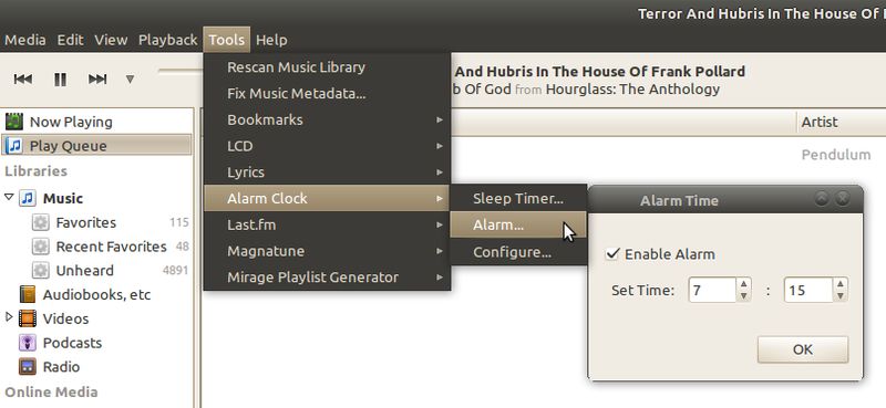 banshee-extension-alarm — Расширение сигнала тревоги для Banshee