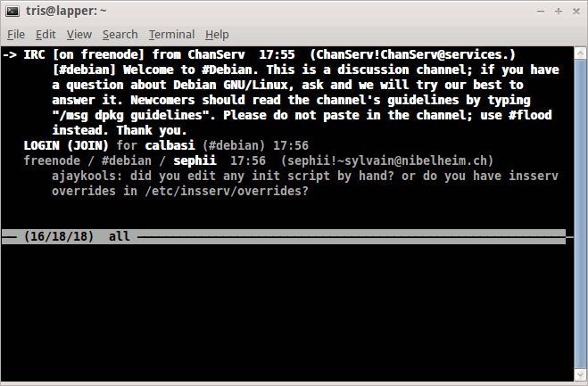 barnowl — curses-based клиент Jabber, IRC, AIM и Zephyr