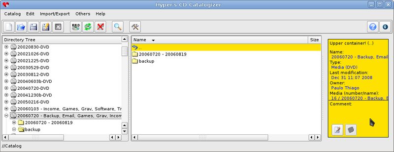 cdcat — программа каталога мультимедиа