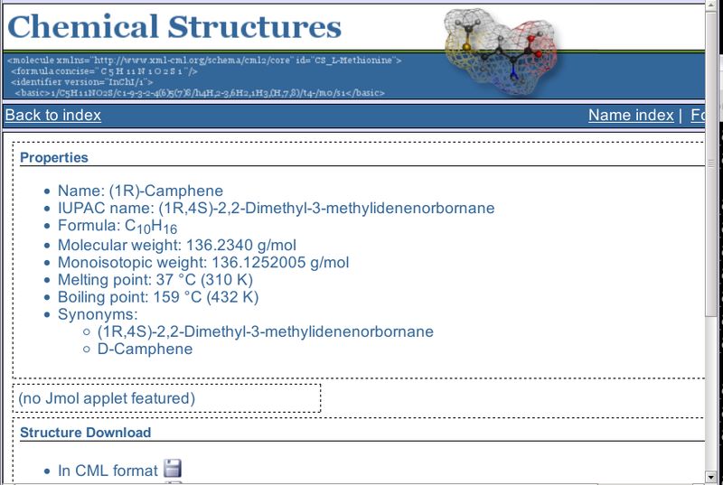 chemical-structures — набор молекулярных структур в открытых форматах