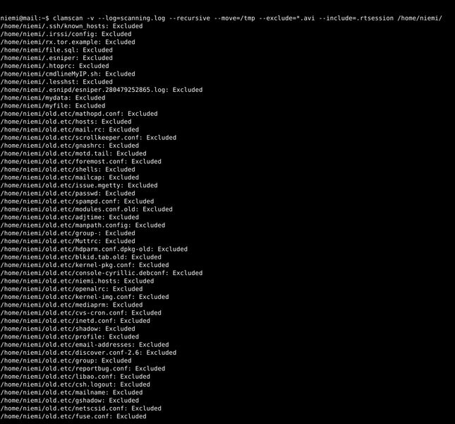 clamav — антивирусная утилита для Unix - интерфейс командной строки