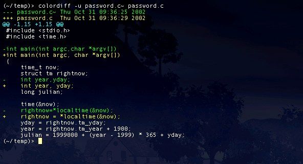 colordiff — инструмент для раскрашивания вывода «diff»