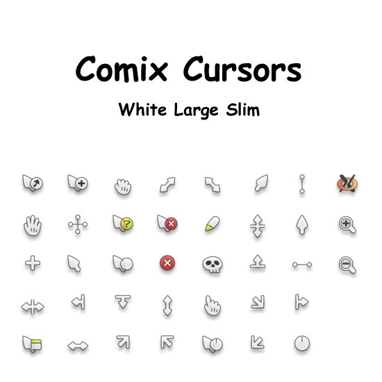 comixcursors-righthanded-opaque — X11 темы указателей мыши с чувством комического искусства (RH, непрозрачный)