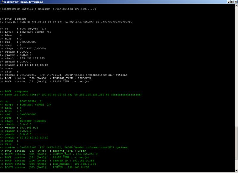 dhcping — Программа DHCP Daemon Ping