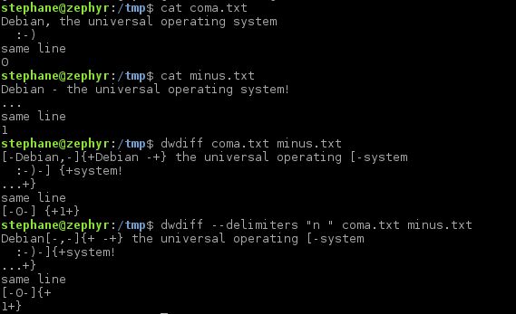 dwdiff — diff, которая работает слово за словом