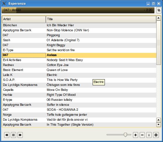 esperanza — Клиент XMMS2, который стремится быть максимально функциональным и простым в использовании