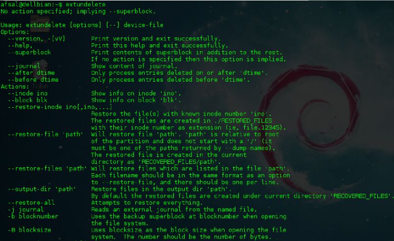 extundelete — утилита для восстановления удаленных файлов из раздела ext3/ext4
