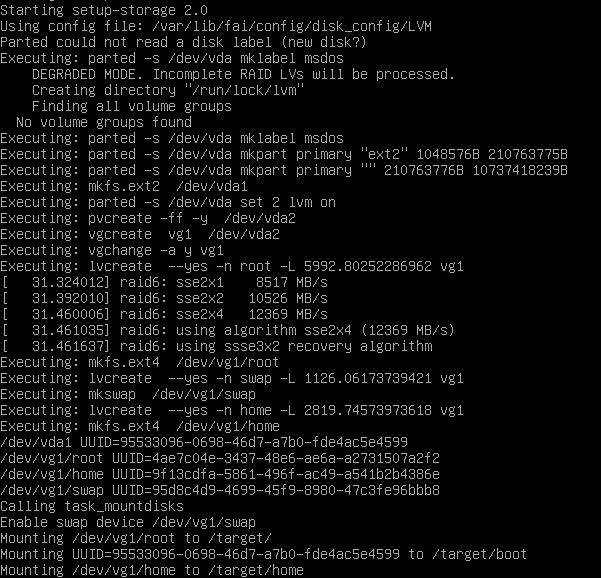 fai-setup-storage — автоматически подготовить устройства хранения