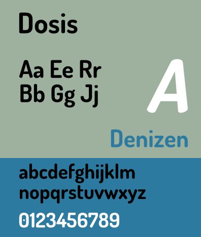 fonts-dosis — очень простая, округленная, без шрифта