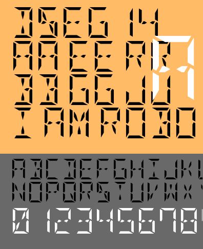 fonts-dseg — Оригинальные 7-сегментные и 14-сегментные шрифты