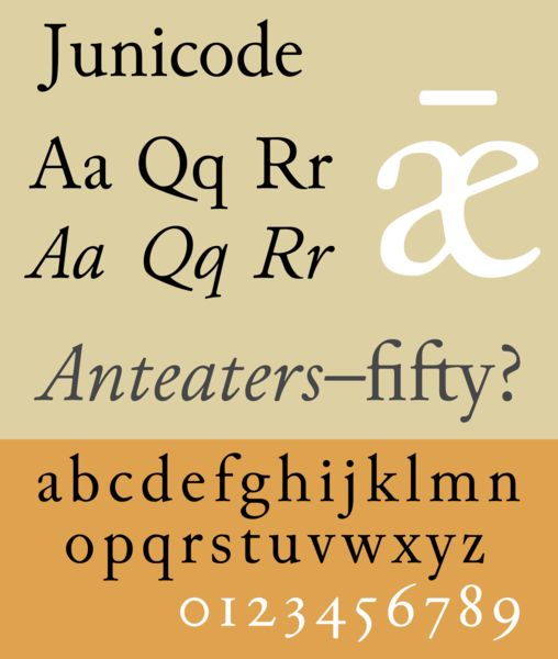 fonts-junicode — Юникодский шрифт для средневековцев (латинский, IPA и рунический)