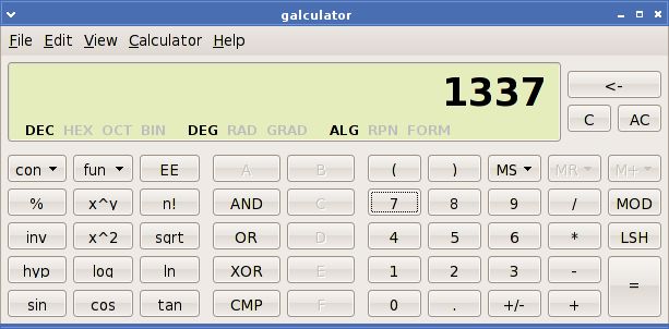 galculator — научный калькулятор