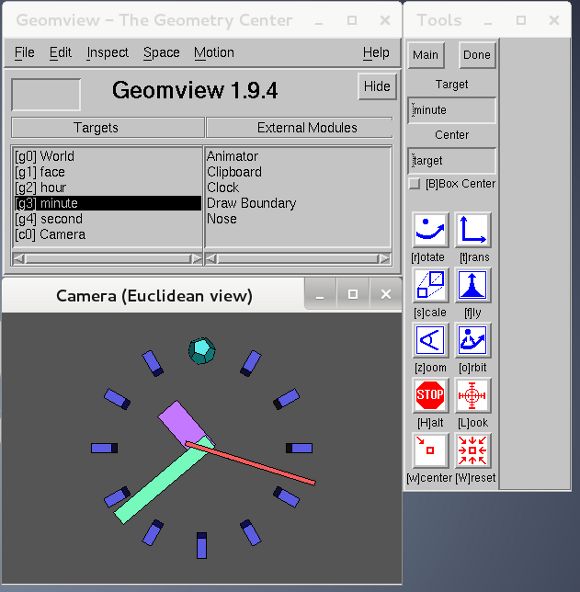 geomview — интерактивная программа просмотра геометрии