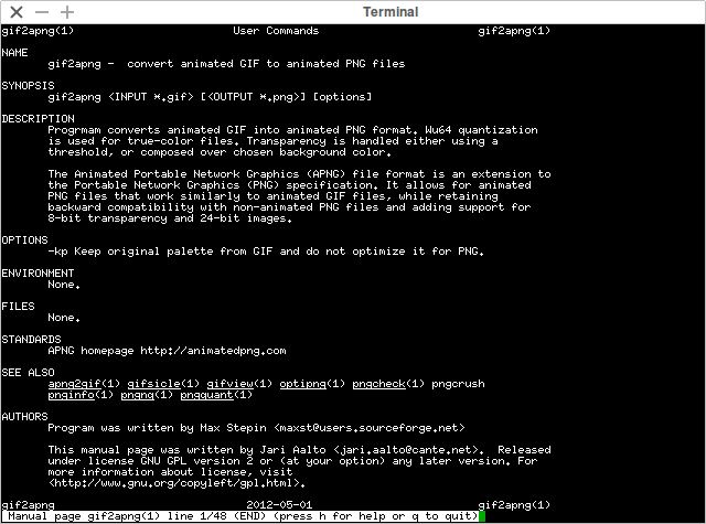 gif2apng — инструмент для преобразования анимированных изображений GIF в формат APNG
