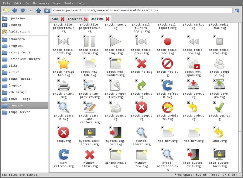 gnome-brave-icon-theme — голубая вариация темы значка GNOME-Colors