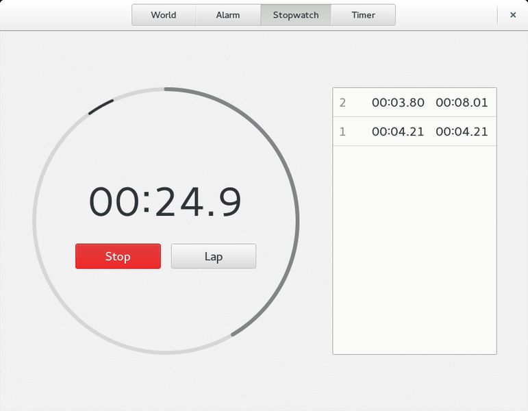 gnome-clocks — Простое приложение GNOME с поддержкой секундомера, таймера и мирового времени