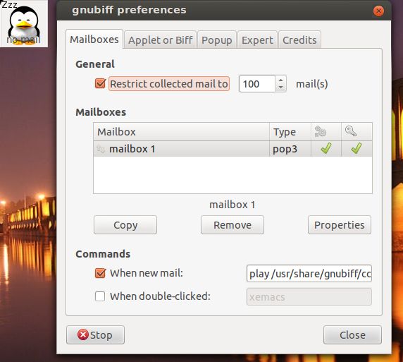 gnubiff — программа почтовых уведомлений для GNOME (и других)