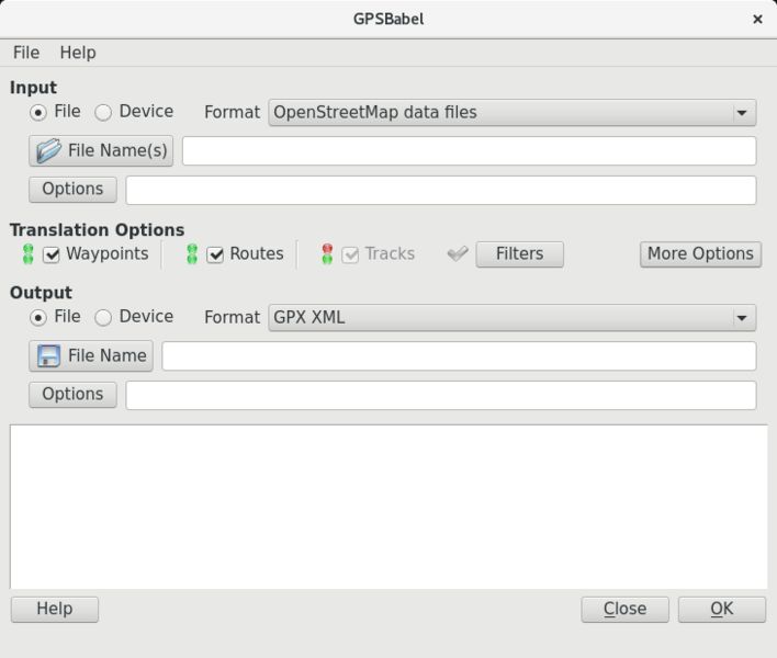gpsbabel-gui — Преобразование файлов GPS и передача в / из GPS-единиц - GUI