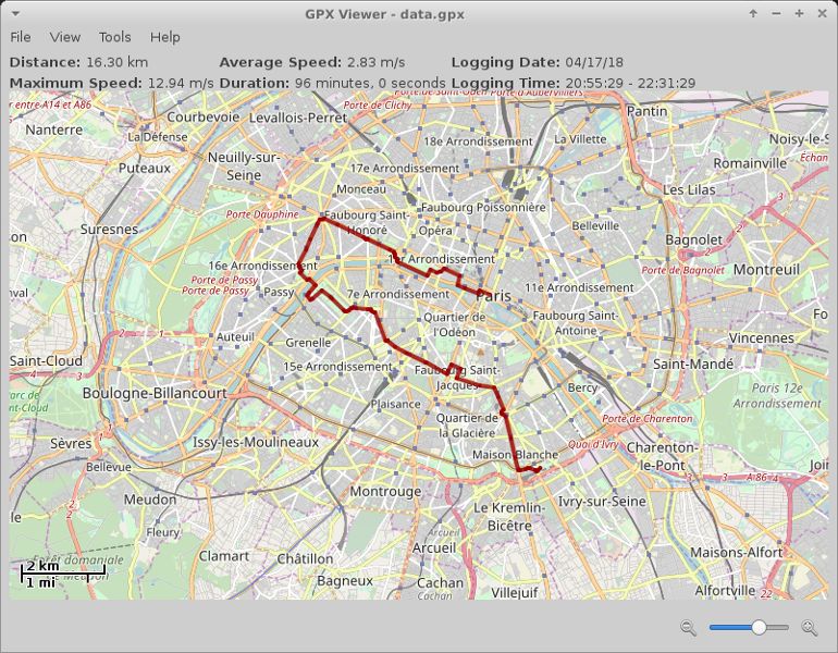 gpxviewer — просмотров GPS-трасс, собранных в формате GPX