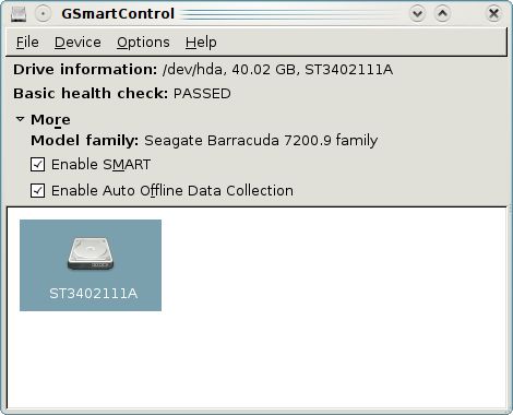 gsmartcontrol — графический интерфейс пользователя для smartctl
