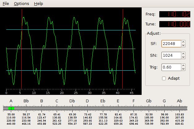 gtkguitune — Гитарный и другие инструменты тюнера