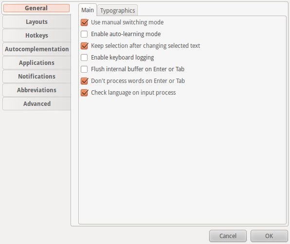 gxneur — GTK+ frontend для коммутатора раскладки клавиатуры xneur