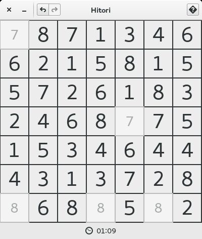 hitori — логическая игра-головоломка похожа на судоку