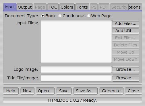 htmldoc — HTML-процессор, который генерирует индексированные HTML, PS и PDF