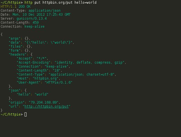 httpie — CLI, cURL-подобный инструмент для людей