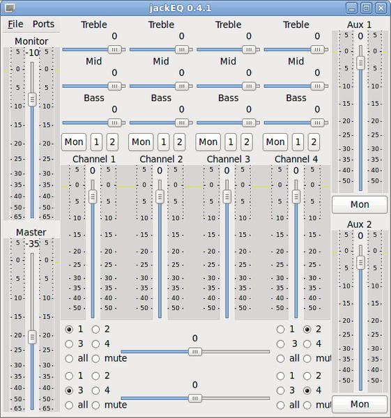 jackeq — маршрутизирует и управляет звуком из / из нескольких источников