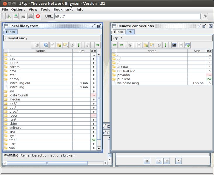 jftp — Java GUI-клиент для FTP, SMB, SFTP и NFS