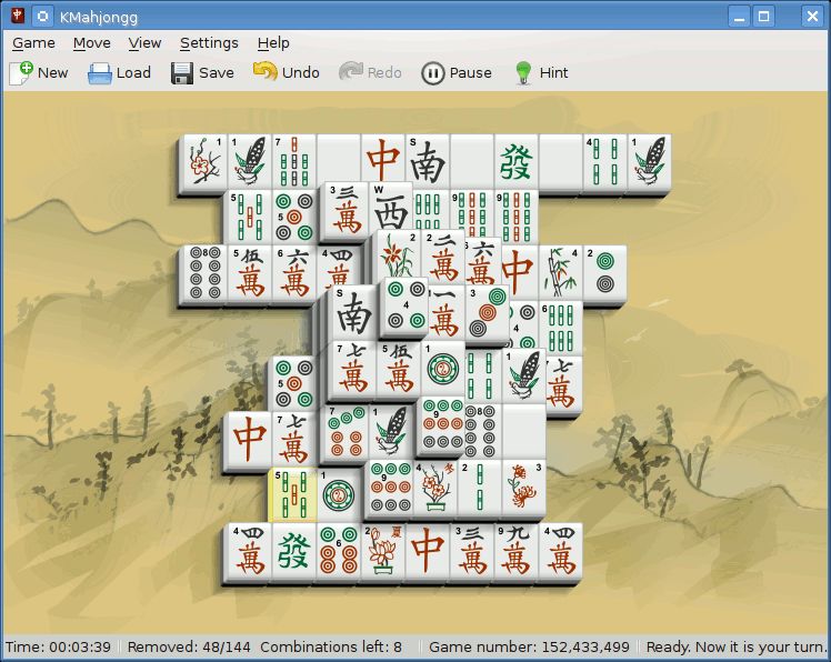 kmahjongg — игра Маджонг пасьянс