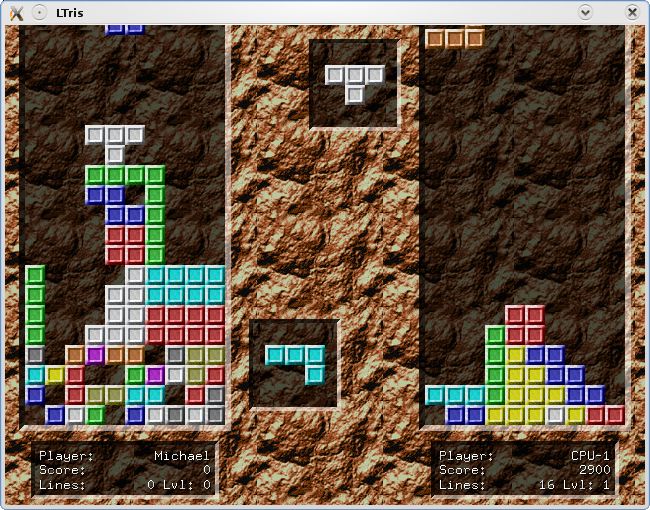 ltris — очень полированный клон Tetris с противниками процессора