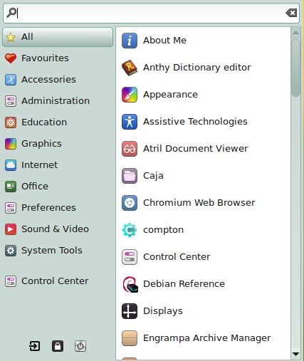 mate-applet-brisk-menu — Яркое меню Solus Project MATE Panel Applet