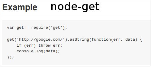 node-get — высокоуровневый HTTP-клиент для NodeJS