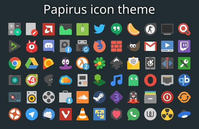 papirus-icon-theme — Тема иконок с открытым исходным кодом Papirus для Linux