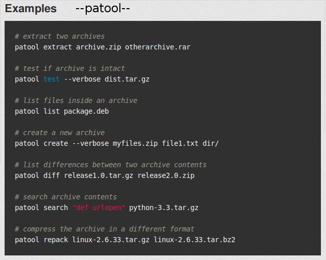 patool — файловый менеджер командной строки