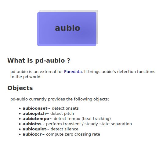 pd-aubio — aubio для PureData