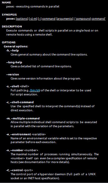 pexec — Выполнение команд параллельно
