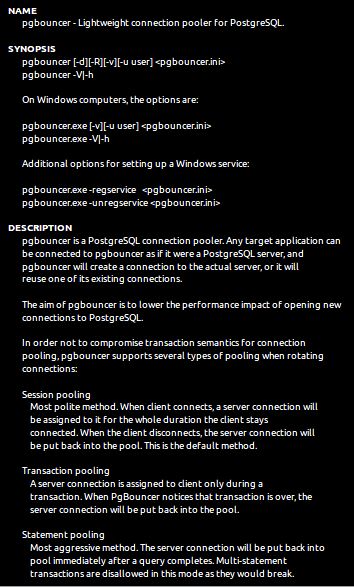 pgbouncer — легкий пул соединений для PostgreSQL