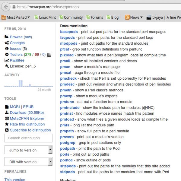 pmtools — Инструменты модуля Perl