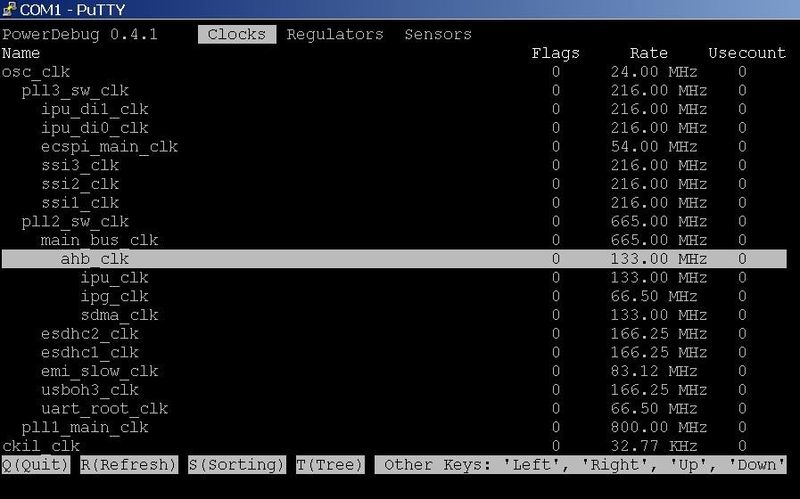 powerdebug — инструмент для отображения информации о регуляторе, датчике и часах