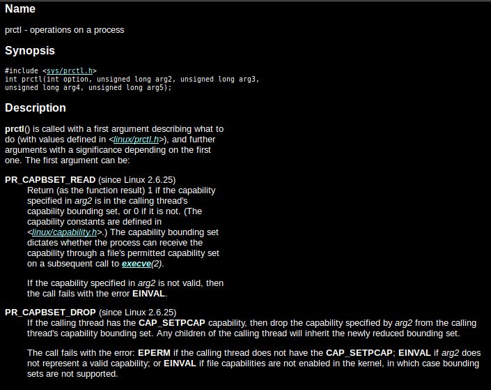 prctl — Операции управления технологическим процессом