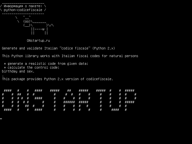 python-codicefiscale — Создайте и подтвердите итальянский «codice fiscale» (Python 2.x)