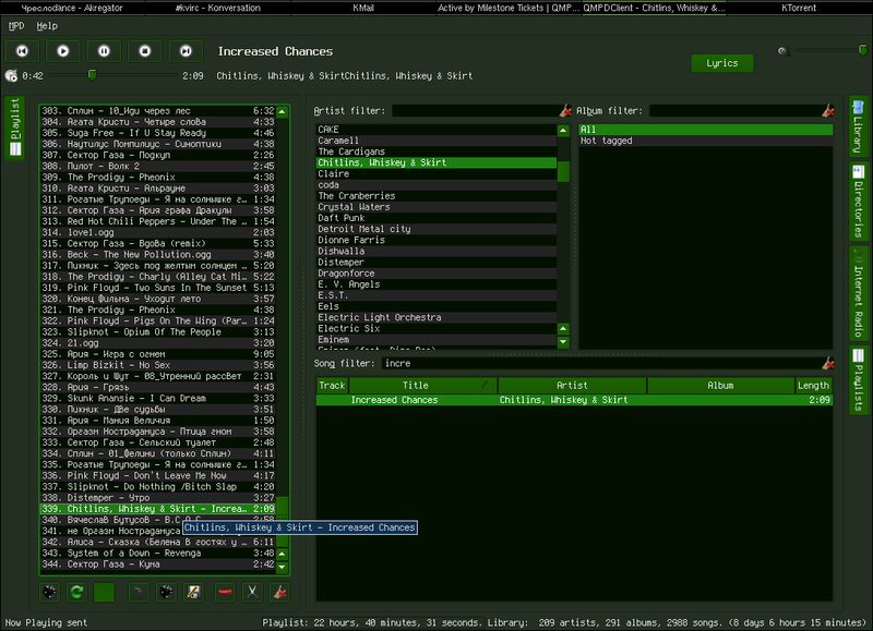 qmpdclient — Клиент Qt4 для Daemon Music Player (MPD)