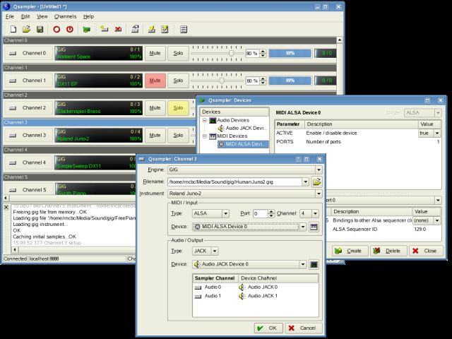 qsampler — Интерфейс GUI LinuxSampler на основе инструментария Qt