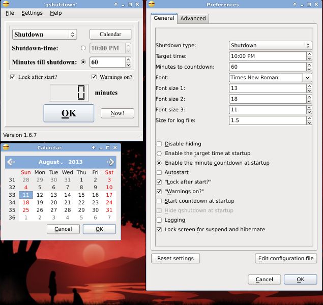qshutdown — Qt для shutdown/reboot/suspend/hibernate системы