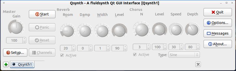 qsynth — флюидизайн MIDI-синтезатор звука