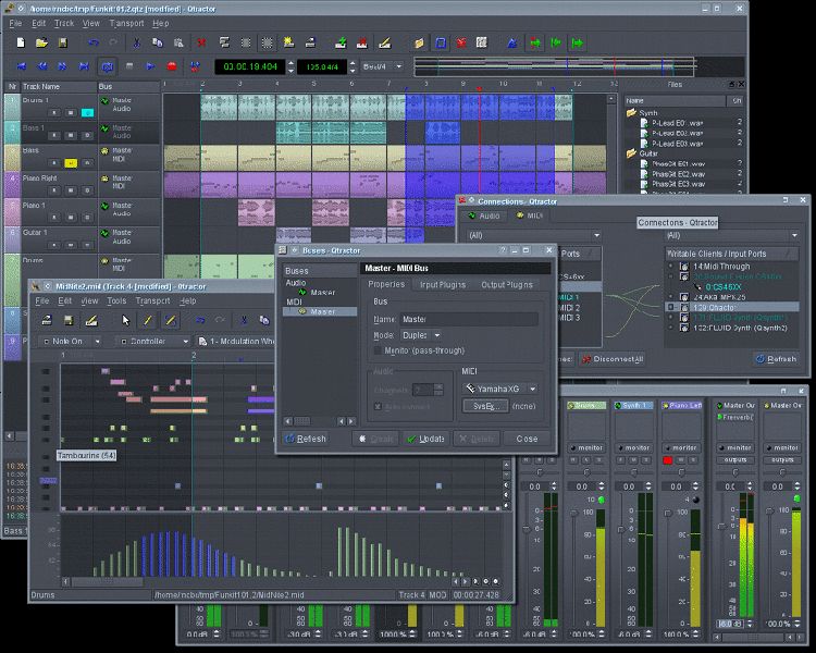 qtractor — Применение многодорожечного секвенсора MIDI/Audio